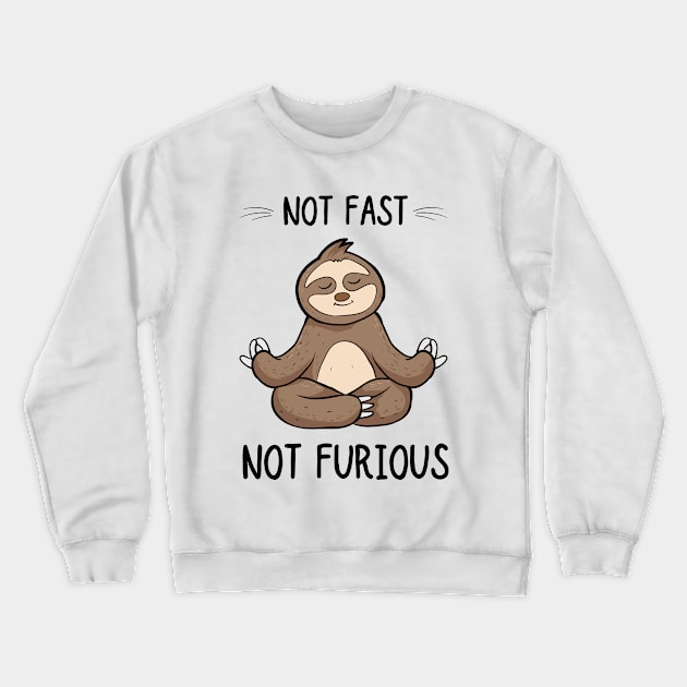Not Fast Not Furious Tshirt, Funny Shirt, Sloth Yoga Shirt Crewneck Sweatshirt by Salasala